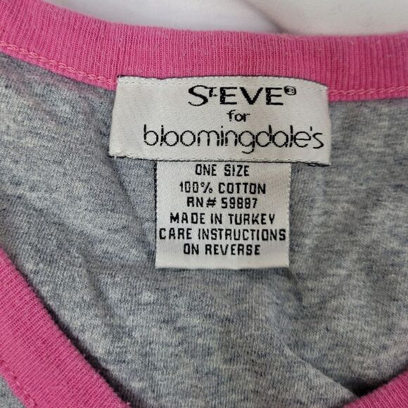 VINTAGE 90s gray Bloomies spellout long sleeve tunic top sleep shirt L‎ - Picture 5 of 10